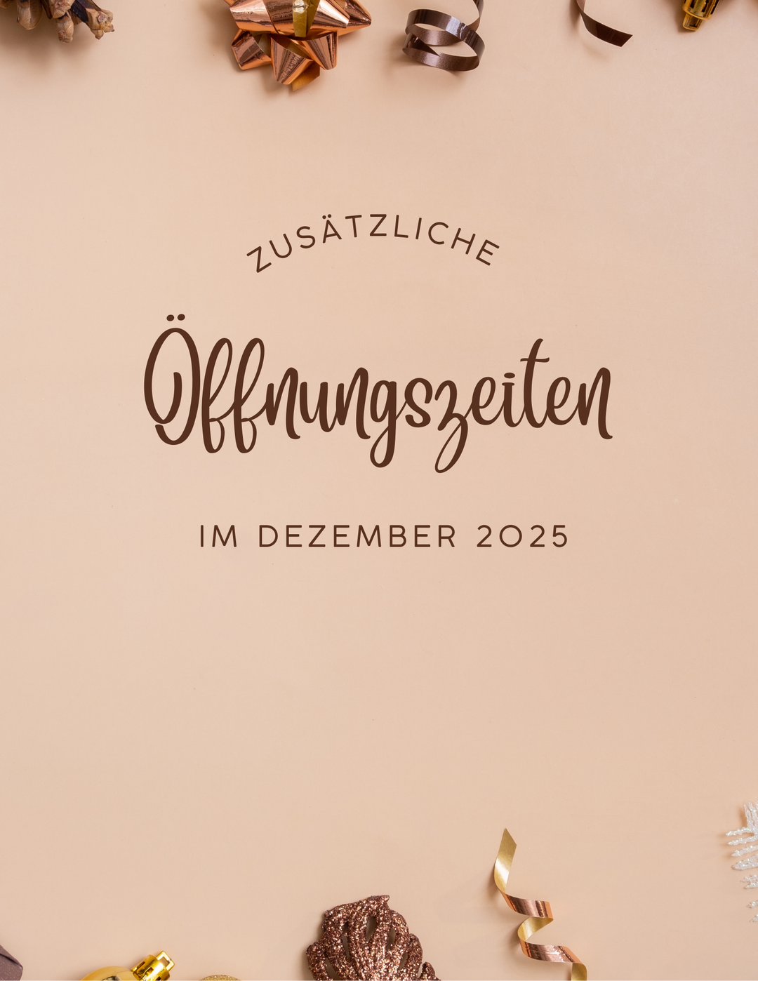 Zusätzliche Öffnungszeiten im Dezember 2025