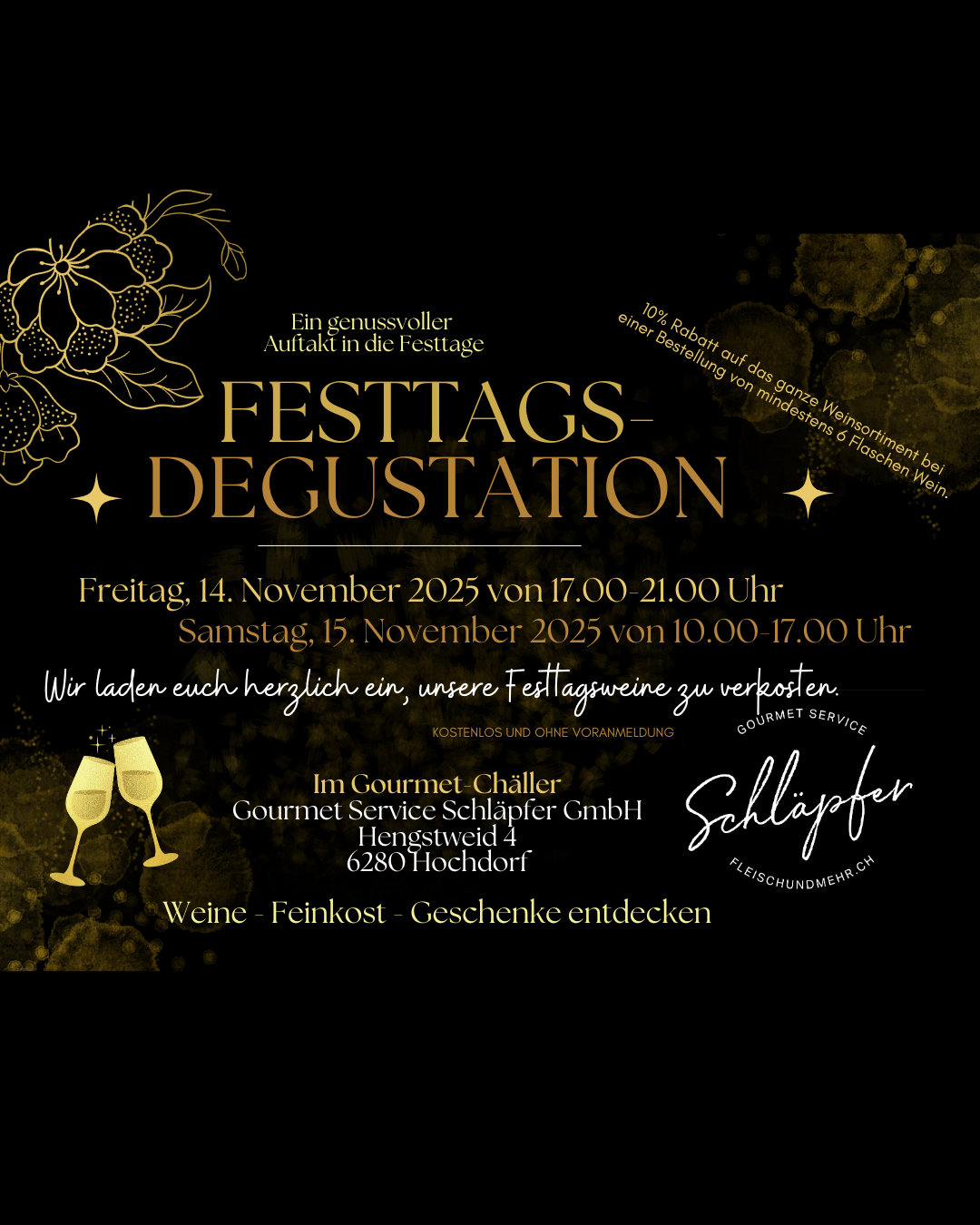 Festtags-Degustation am 14.+15.11.2025 - Wein