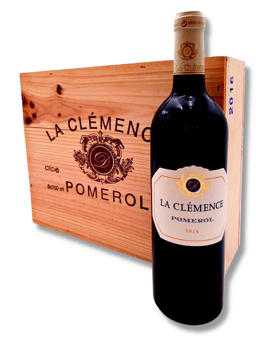 Château La Clémence 2016 Pomerol – 3er-Holzbox mit edlem Bordeaux-Rotwein als Geschenkidee