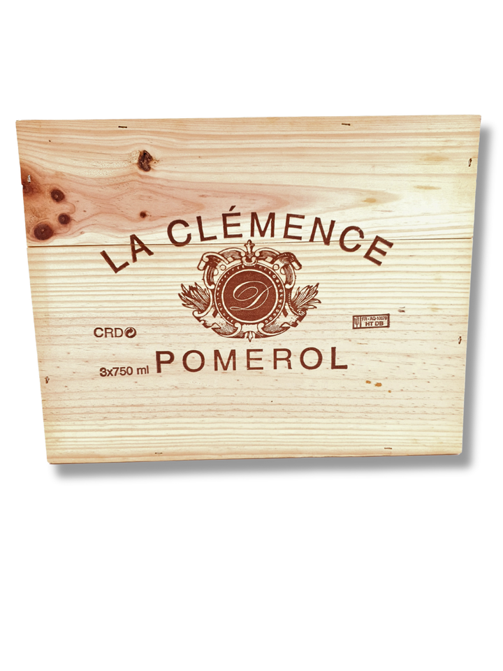 3er-Holzbox mit 3x75cl Château La Clémence 2016 Pomerol