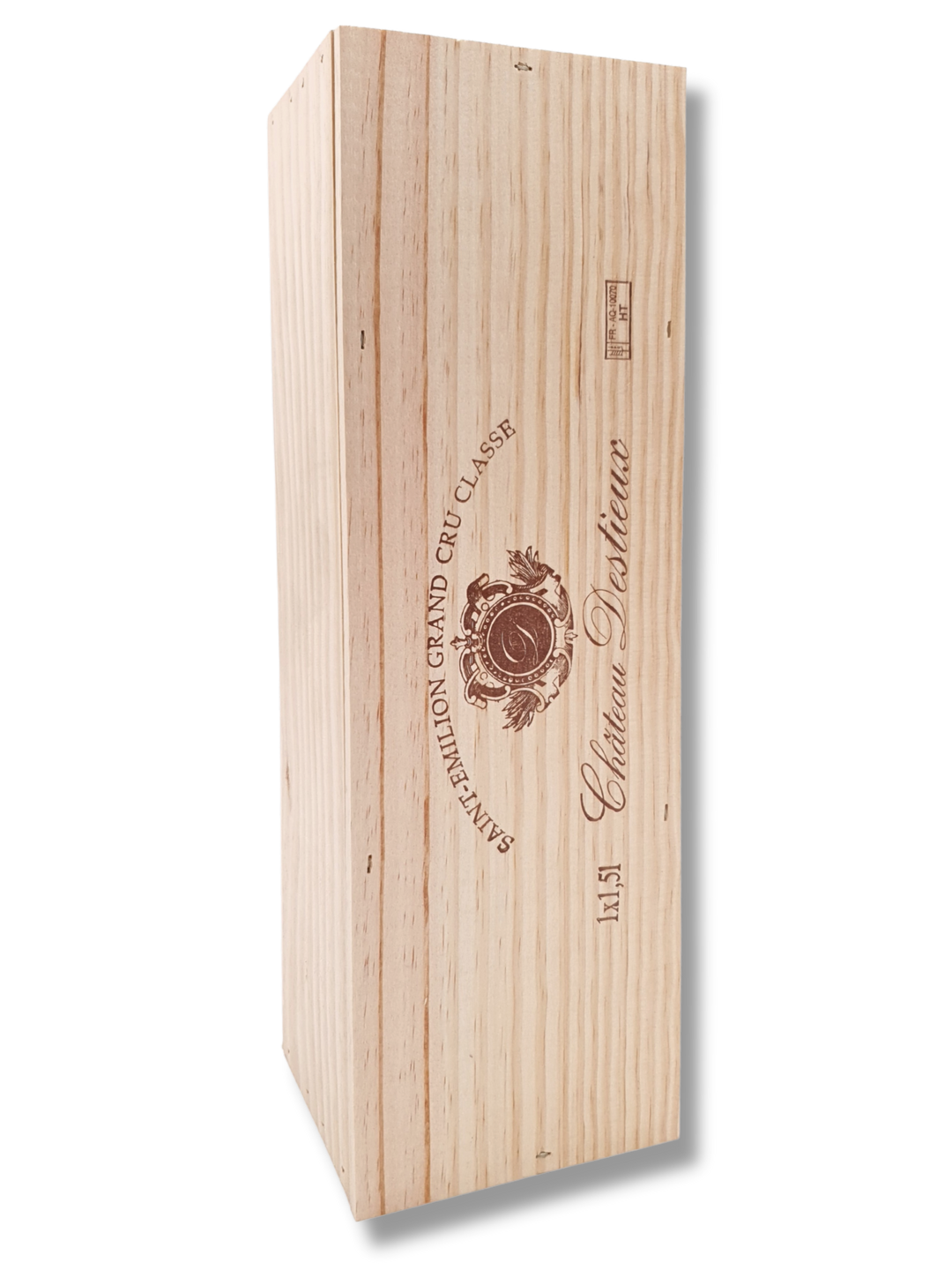 Château Destieux 2016 Magnum 1.5 L im 1er-Holzkistli – Grand Cru Classé Saint-Émilion Bordeaux Rotwein, edle Geschenkverpackung in Holzkiste