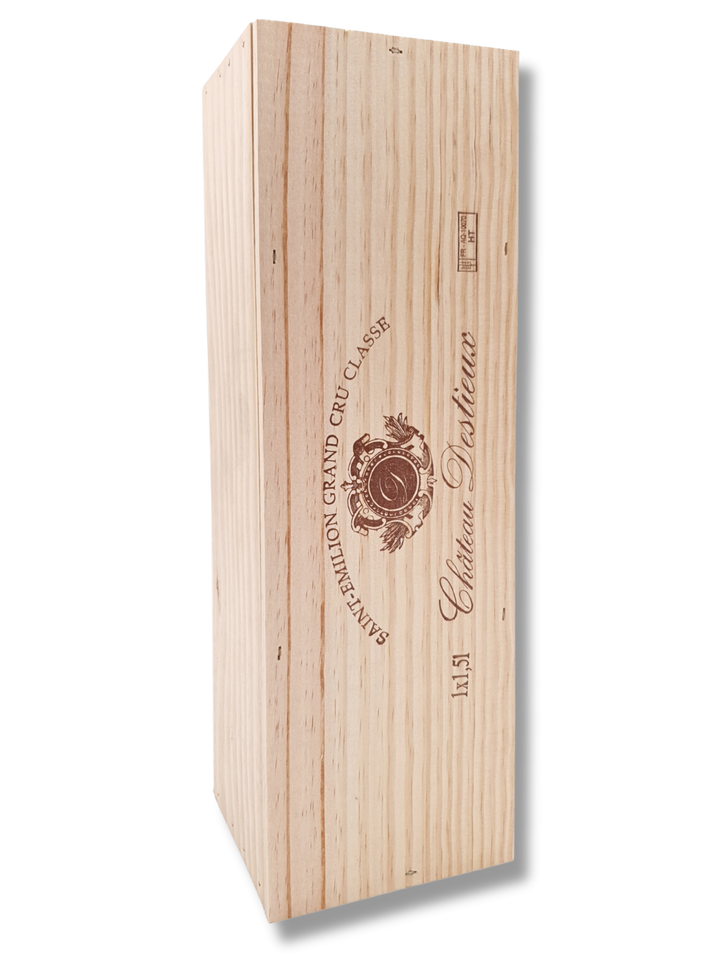 Château Destieux 2016 Magnum 1.5 L im 1er-Holzkistli – Grand Cru Classé Saint-Émilion Bordeaux Rotwein, edle Geschenkverpackung in Holzkiste