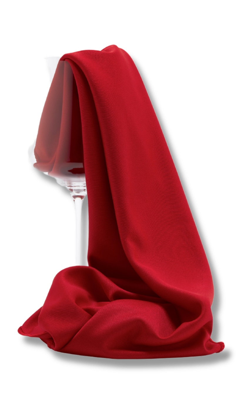 Clara – das Tuch in Rot, 60 × 45 cm, 80 g, für streifenfreien Glanz