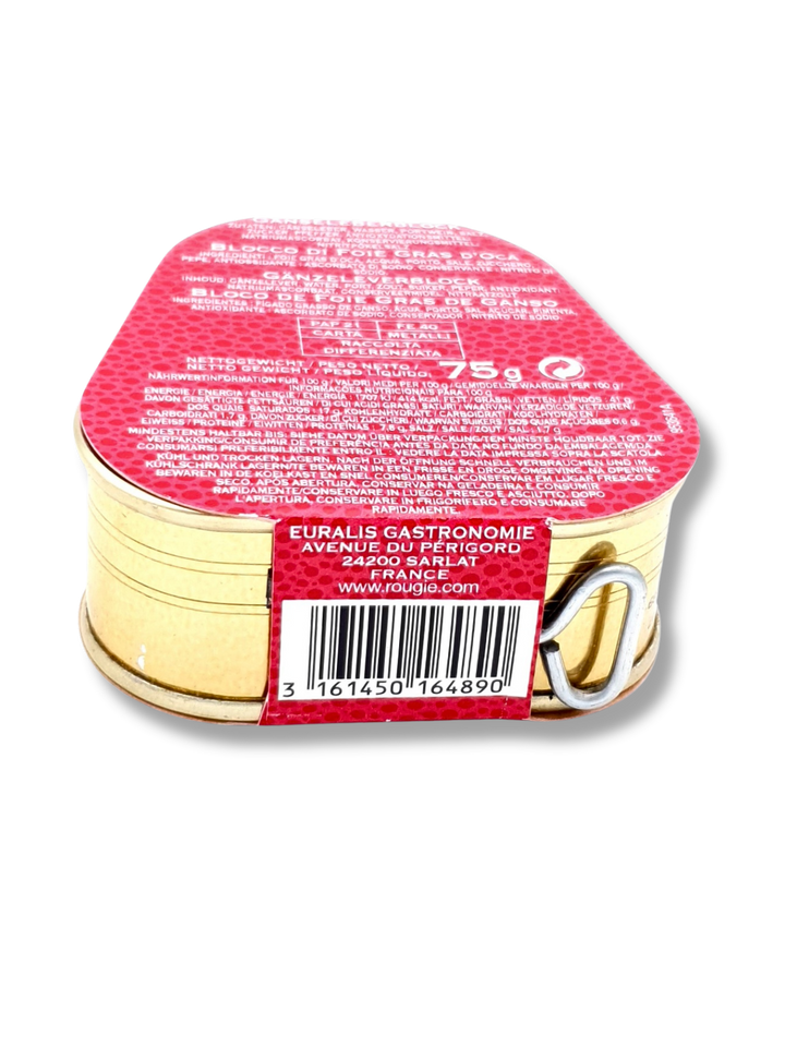 75g-Glas Bloc de Foie Gras d’Oie von Rougié – französische Gänseleberdelikatesse in eleganter Verpackung