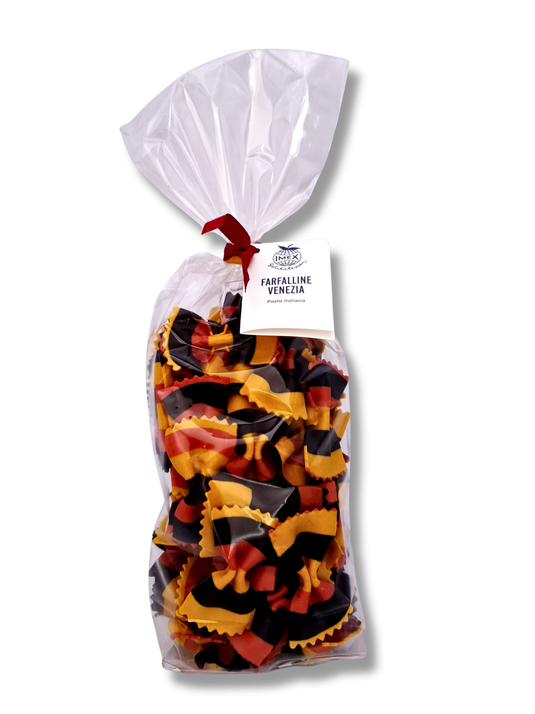 Farfalline Venezia von Imex – bunte Schleifenpasta aus 100 % italienischem Hartweizengriess in Cello Beutel