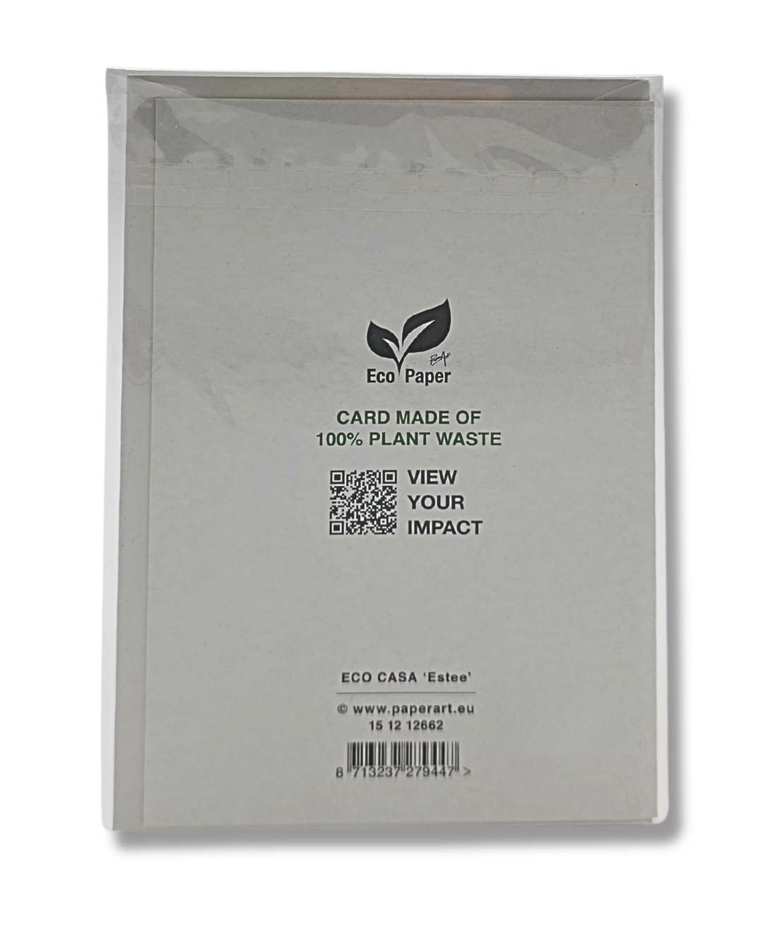 Nachhaltige Grusskarte Blumen, Doppelkarte aus Pflanzenabfällen, inkl. Kuvert und Cellophan-Verpackung, 11.5 x 17 cm
