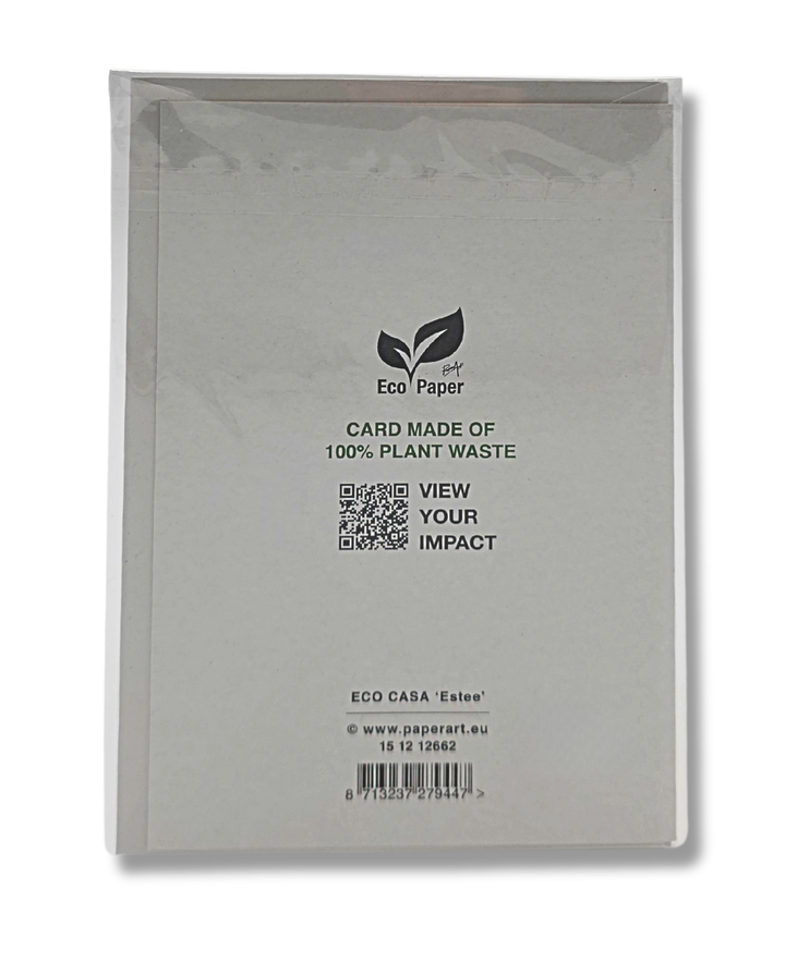 Nachhaltige Grusskarte Blumen, Doppelkarte aus Pflanzenabfällen, inkl. Kuvert und Cellophan-Verpackung, 11.5 x 17 cm