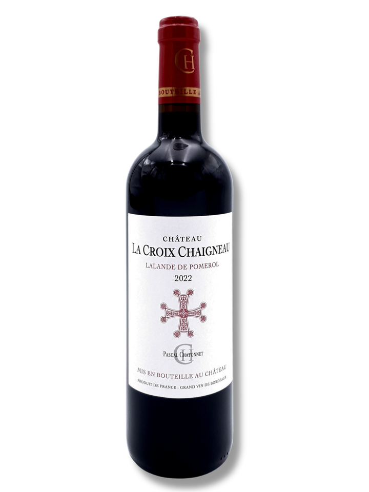 Flasche Château La Croix Chaigneau 2022 – Lalande-de-Pomerol, eleganter Rotwein von Pascal Chatonnet mit feinen Fruchtaromen und samtiger Struktur
