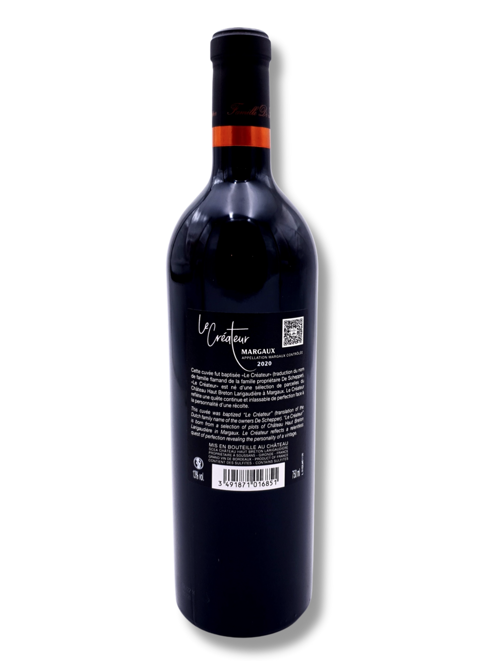 Etikett Le Créateur 2020 – Margaux AOC Rotwein von Château Haut Breton Larigaudière, De Mour