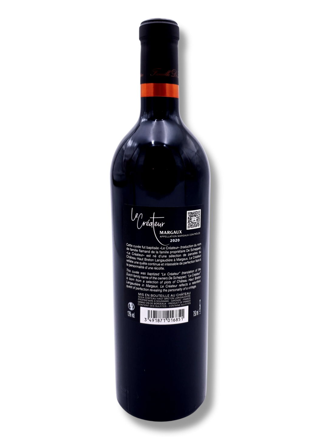 Etikett Le Créateur 2020 – Margaux AOC Rotwein von Château Haut Breton Larigaudière, De Mour