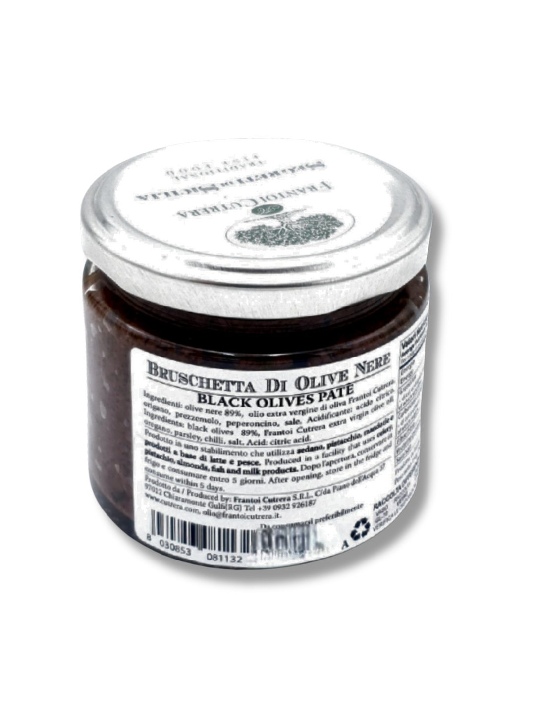 Bruschetta di Olive Nere – Schwarzes Olivenpaté im Glas - Zutatenliste