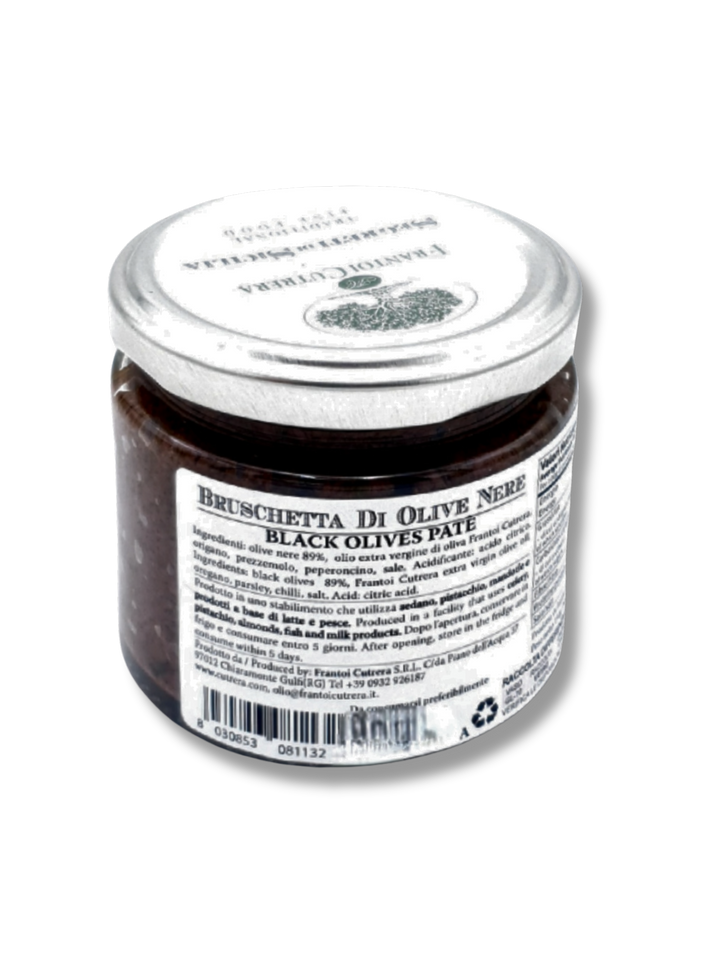 Bruschetta di Olive Nere – Schwarzes Olivenpaté im Glas - Zutatenliste