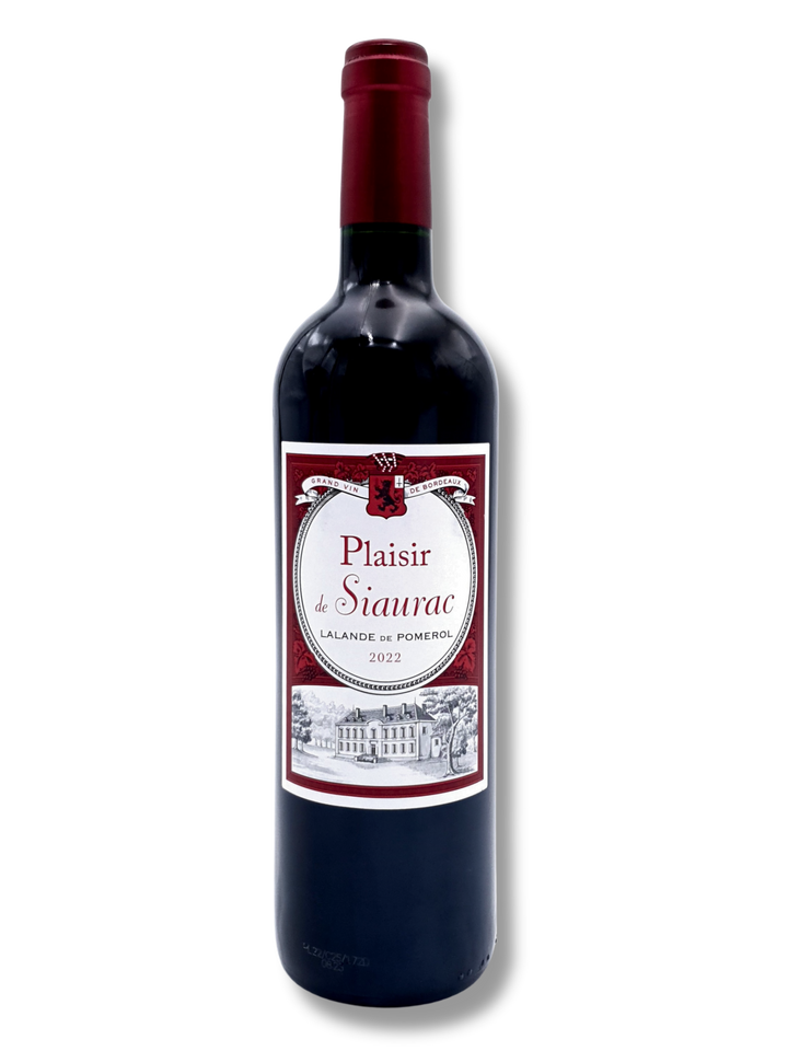 Flasche vom Cuvée Plaisir de Siaurac 2022 – Lalande-de-Pomerol Bordeaux Rotwein, fruchtig und rund