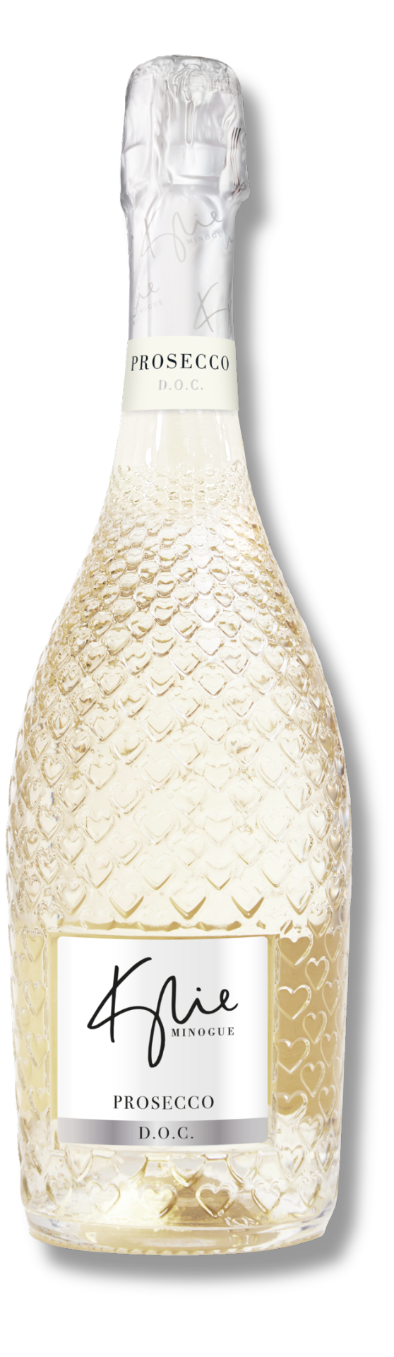 Kylie Minogue Prosecco DOC, elegante Flasche mit geprägtem Muster, Schaumwein aus Venetien, Italien