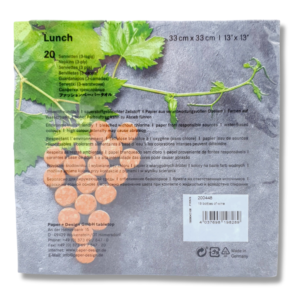 Papier-Servietten für Weinabende und Degustationen, 20 Stück