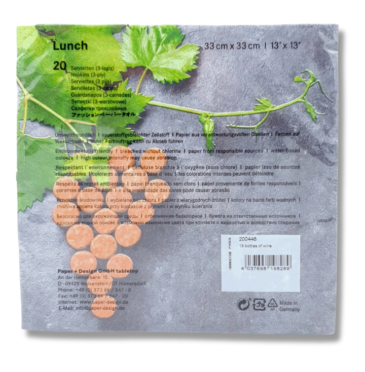 Papier-Servietten für Weinabende und Degustationen, 20 Stück