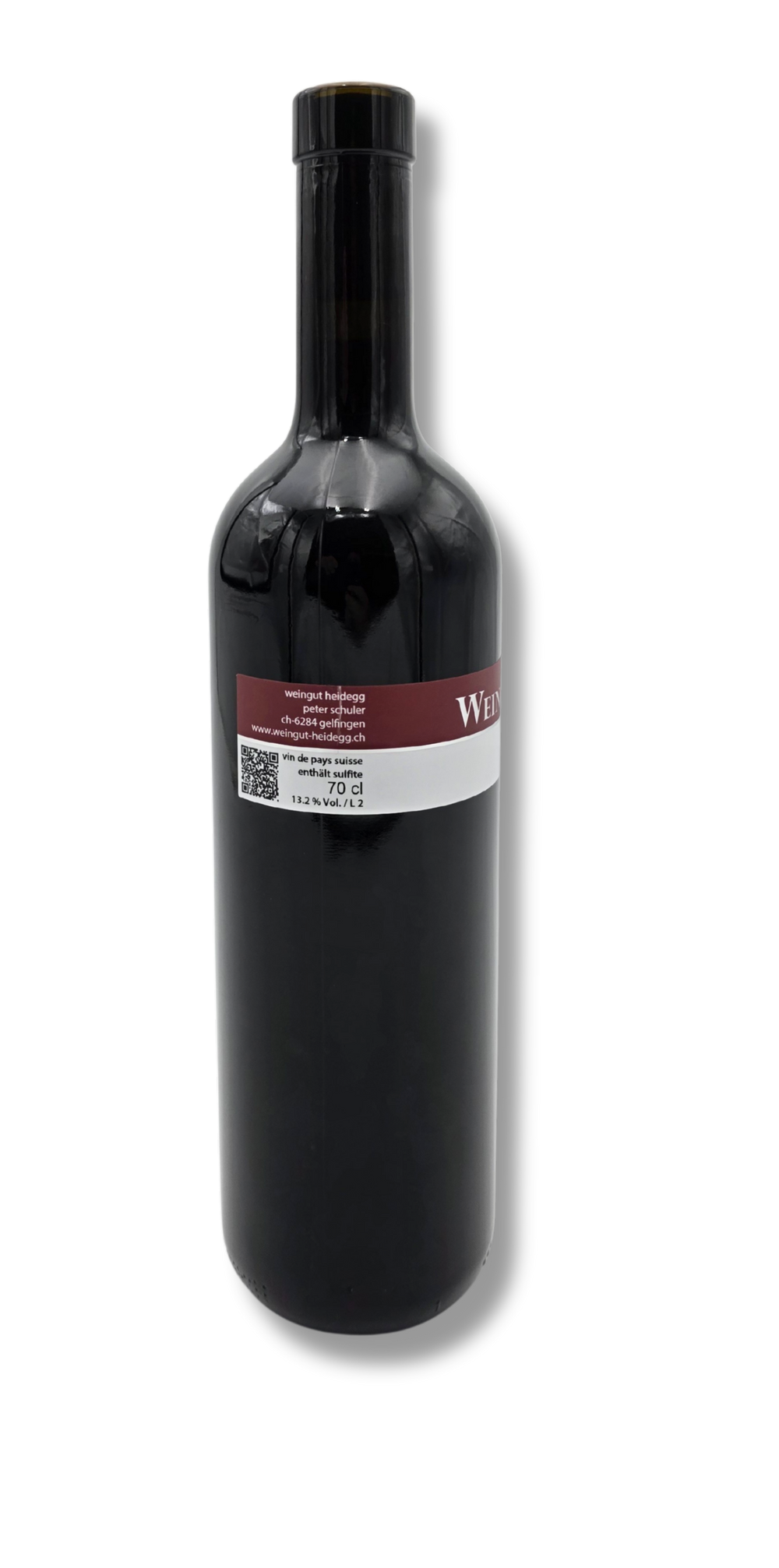 Rotweincuvée 2024 aus Blauburgunder und Zweigelt, purpurrot im Glas