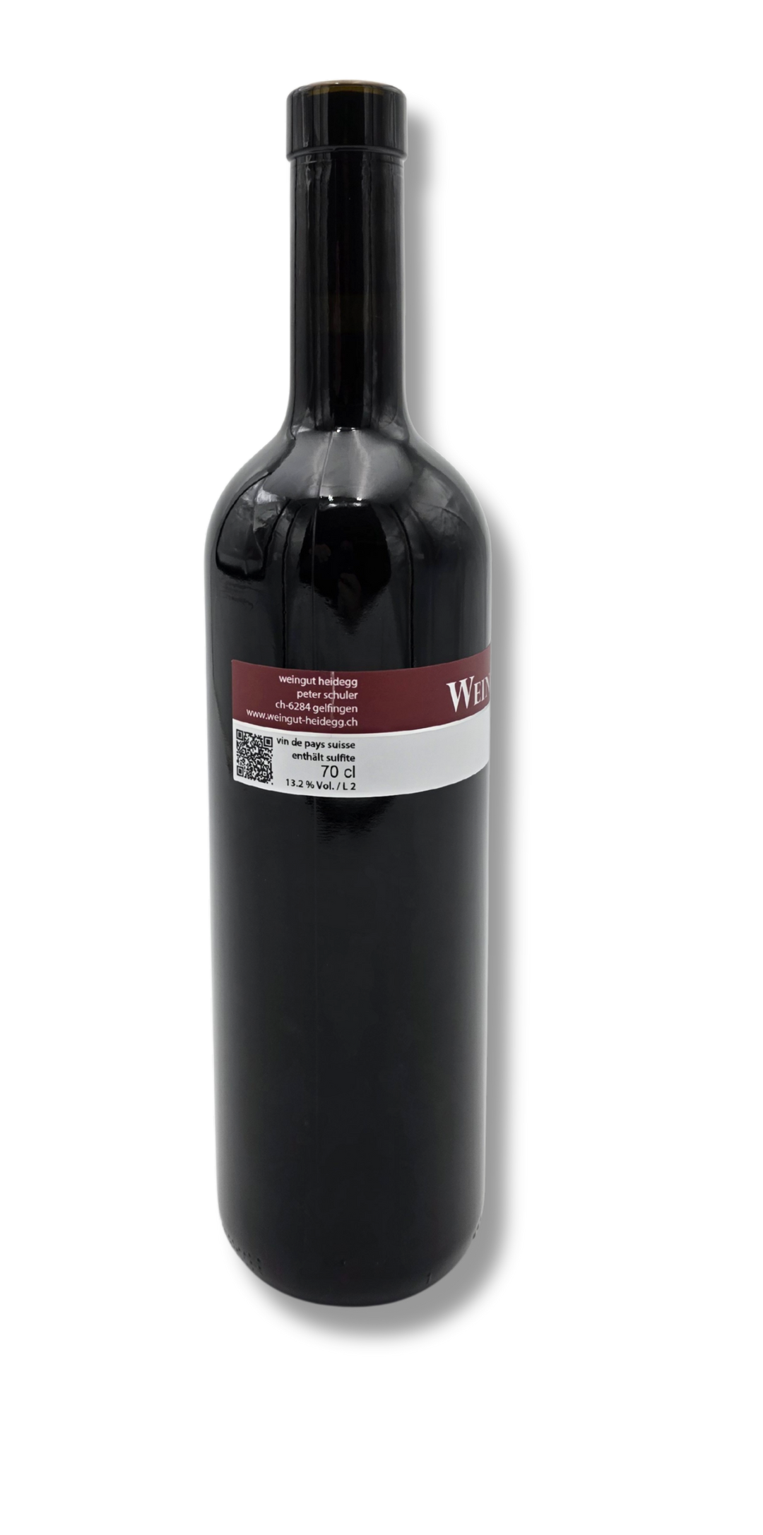 Rotweincuvée 2024 aus Blauburgunder und Zweigelt, purpurrot im Glas