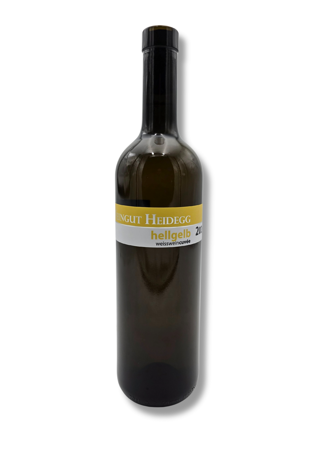 Cuvée hellgelb – elegante Weisswein-Flasche aus der Schweiz, strahlend strohgelb, frisch-fruchtige Cuvée aus Riesling-Sylvaner & Blauburgunder Federweisser.