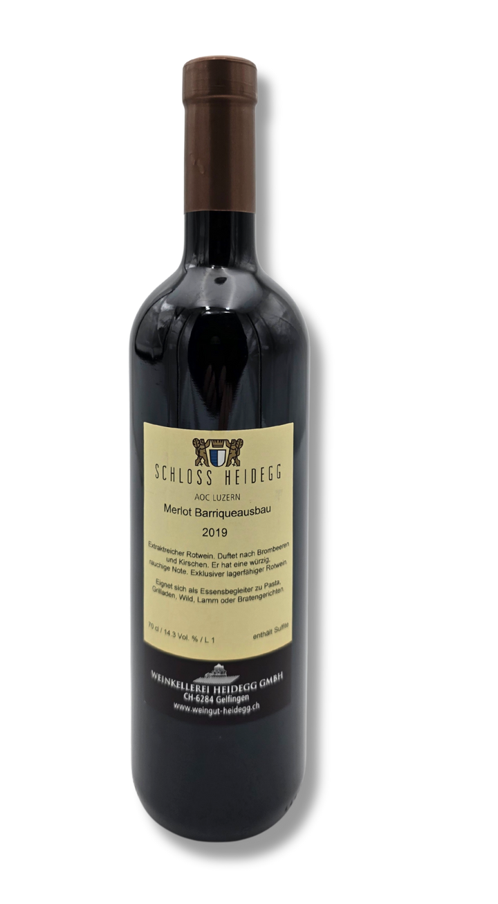 Merlot Barrique 2019 mit Noten von Brombeeren und Kirschen, im Barrique gereift